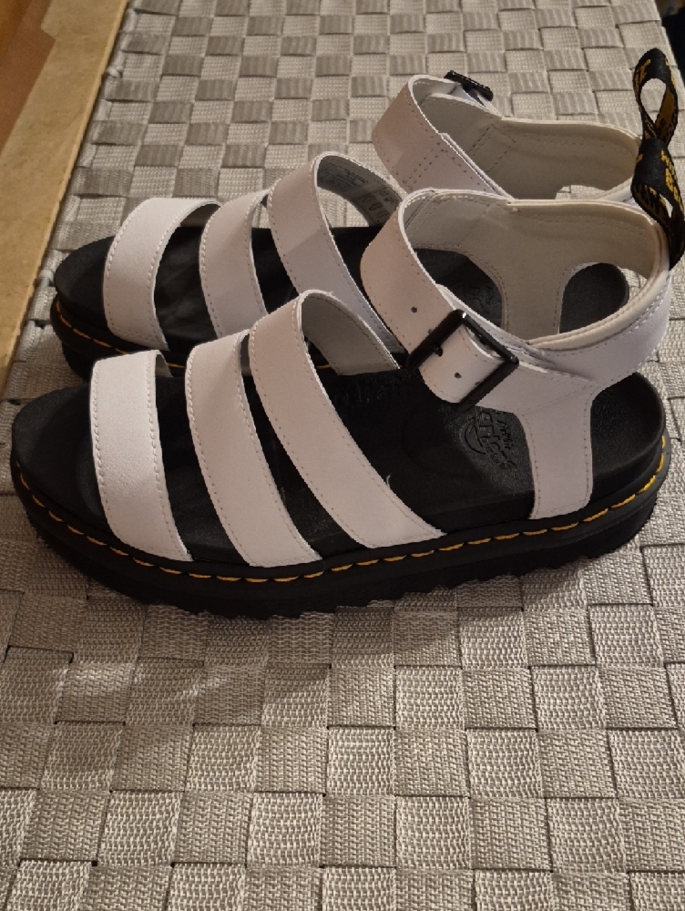 Dr. Martens White Leather Triple-Strap Platform Sandals - Picture 5 of 5